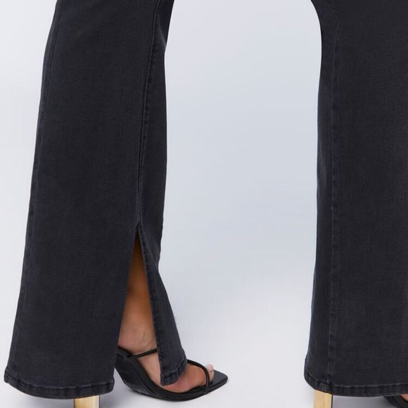 Forever 21+  Plus Size High-Rise Split Flare Jeans - Picture 6 of 15